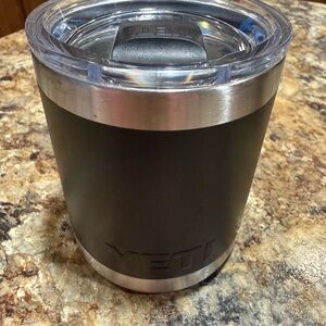 Yeti Black and Silver Tumbler